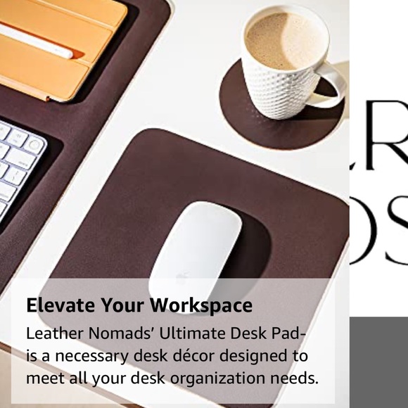 Leather Nomads Premium Leather Desk Pad with Coaster and Lens Wipe - New In Box - Picture 8 of 11